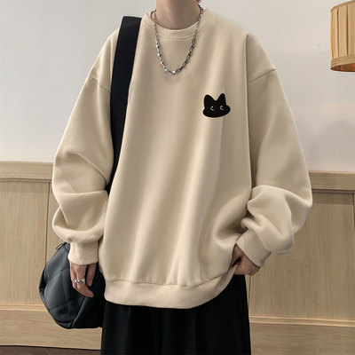 卫衣男款秋冬季加绒加厚圆领