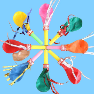 爆款大号口哨气球儿童玩具地推吹哨带娃哨子生日礼物无毒彩色喇叭