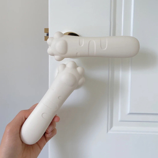 门把手防撞硅胶保护套卡通猫爪卧室入户门指纹锁手柄防碰撞静电