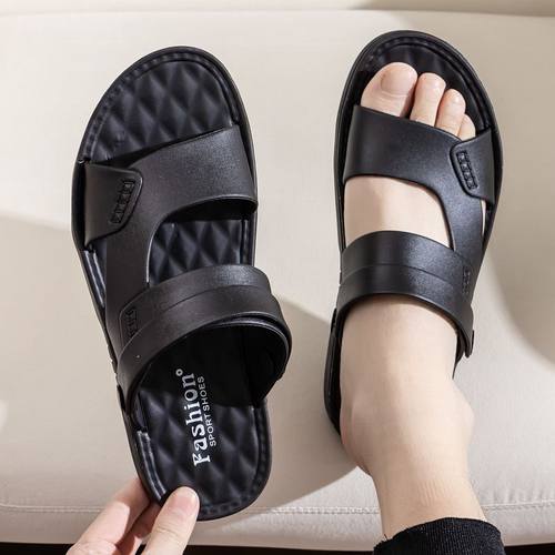 拉夫·劳伦马球新款凉鞋男士2025皮革厚底沙滩夏季外穿爸爸防滑耐