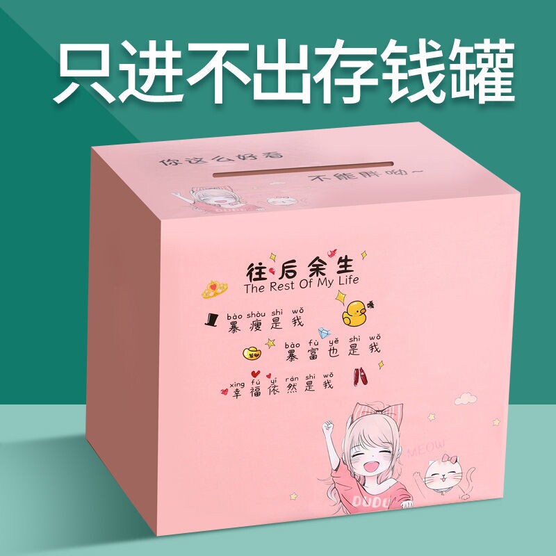 2026年新款打不开的存钱罐祇进不出超大容量ins风女孩子祇存不取