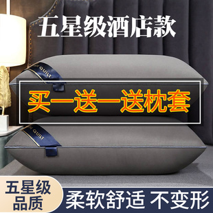 家用带枕套护颈椎助睡眠整头芯男成单人宿舍 枕头一对五星级酒店装