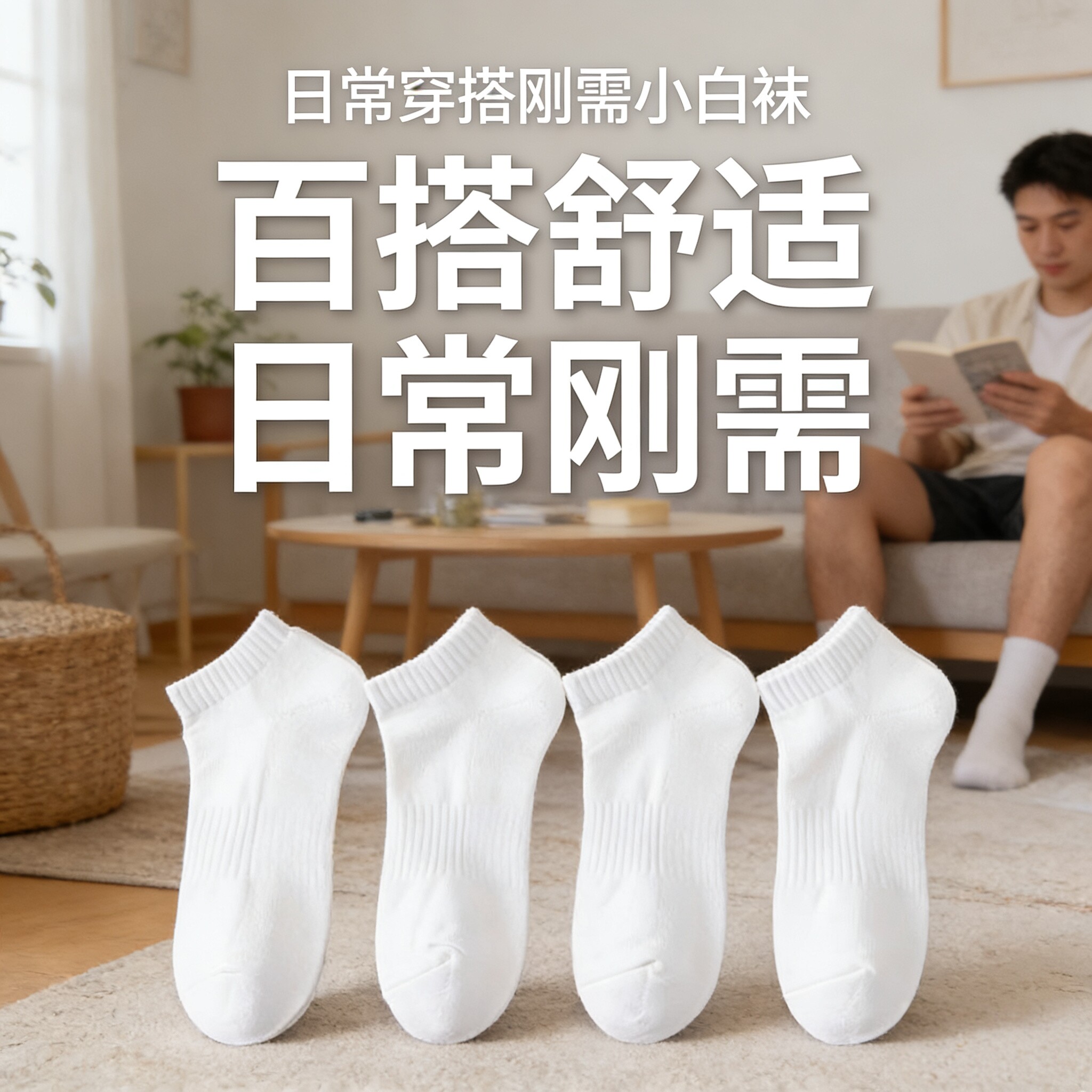 男士袜子棉防臭2026新款男款诸暨男短筒袜夏季薄款白色男士毛巾底