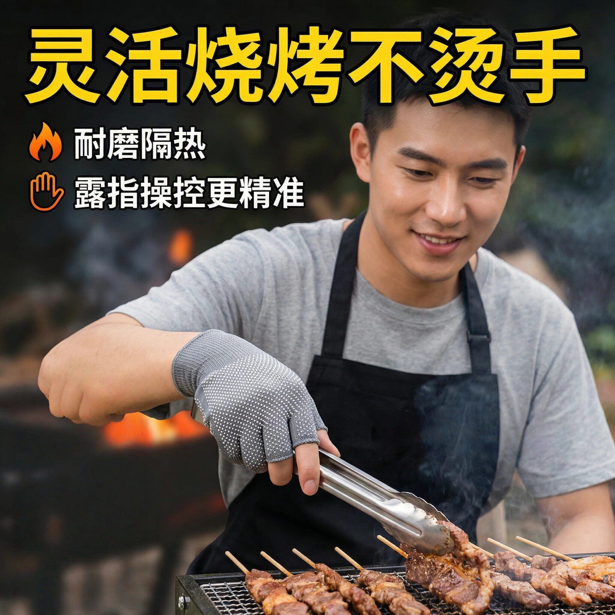 烧烤师傅专用防烫耐高温手套炸串炒菜铁板烧厨房做饭防油溅油炸店