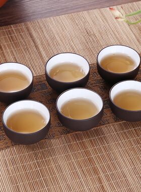 紫砂杯功夫茶具小号杯子陶瓷6祇装宜兴紫砂品茗家用茶杯茶碗套装