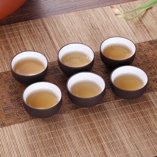 宜兴紫砂品茗家用茶杯茶碗套装 紫砂杯功夫茶具小号杯子陶瓷6只装