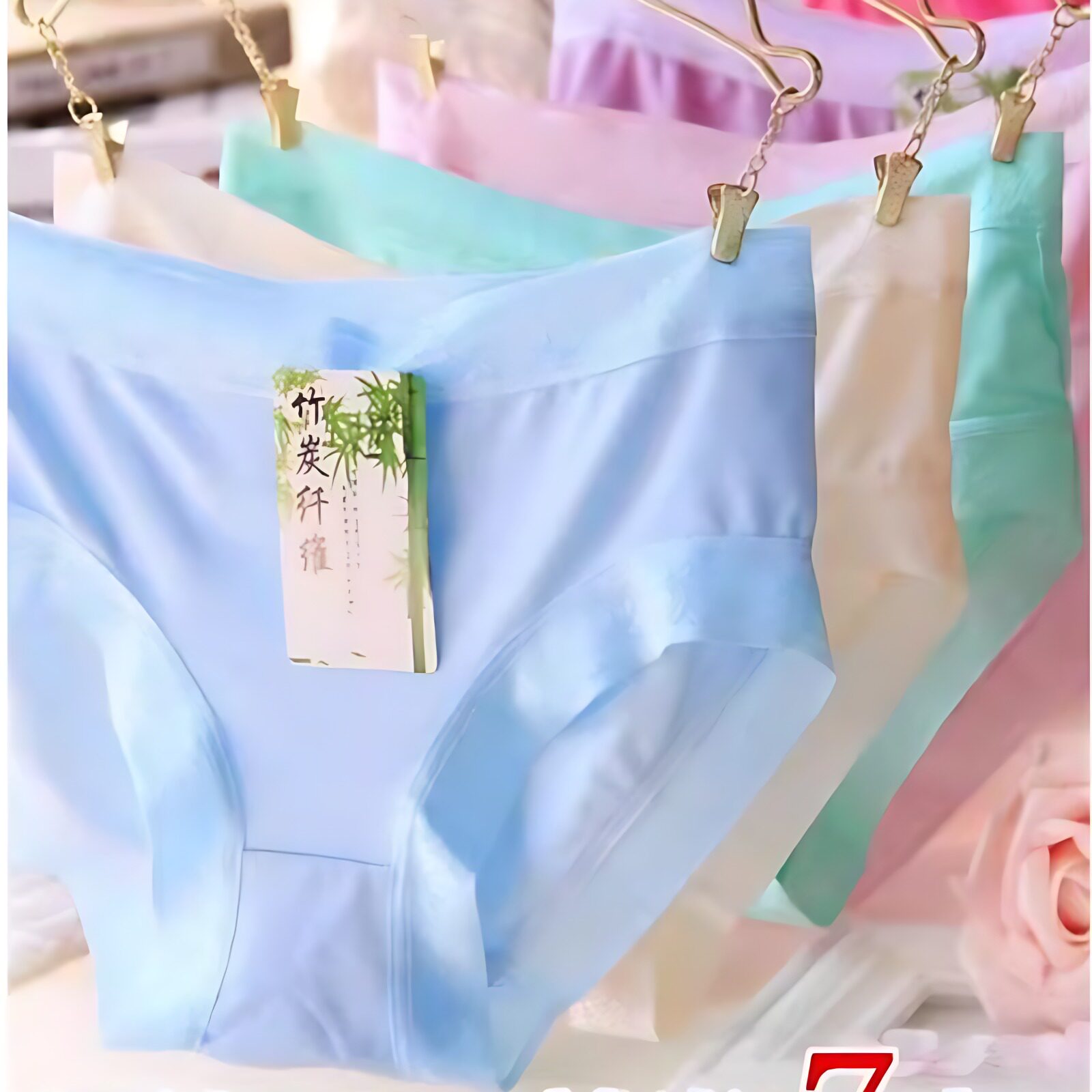 莫代尔内裤女士竹炭纤维面料透气
