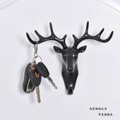 饰挂钩墙上置物架壁挂创意墙面个性 鹿角美式 家居装 鹿头墙壁钥匙架