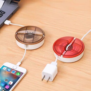 数据线收纳 自动回收理线器固定绕线卷线器自动收缩 多用收纳盒