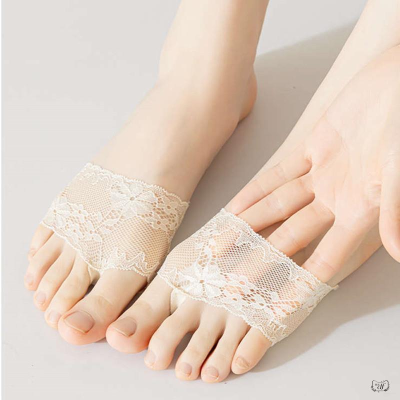 半掌袜子女隐形袜蕾丝夏季薄款隐形防滑不掉跟露趾鱼嘴半截袜套棉