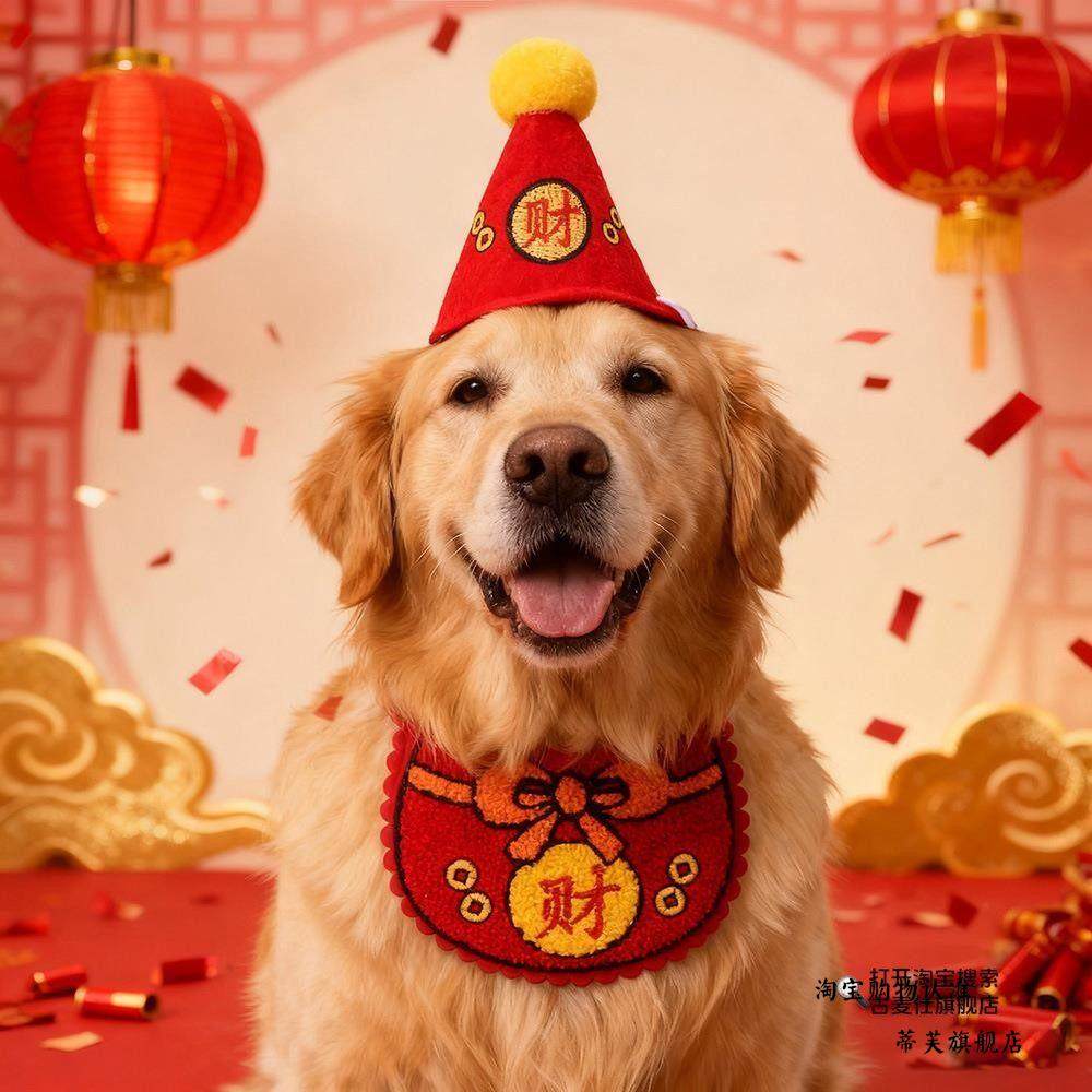 金毛新年围脖围兜大型犬新年衣服喜庆口水巾宠物狗狗围嘴猫咪可爱,宠物/宠物食品及用品,围巾/口水巾,淘宝优惠券,粉丝福利购,淘宝优惠卷