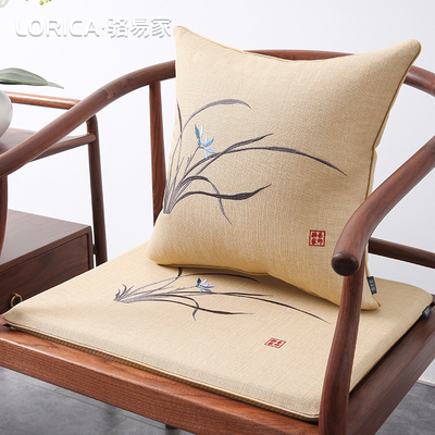 骆易家中式禅意茶椅垫红木沙发椅子坐垫实木餐椅太师椅圈椅椅子垫