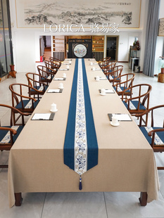 新中国风长桌旗会议桌中国风禅宗大桌茶几坐垫茶几茶台布