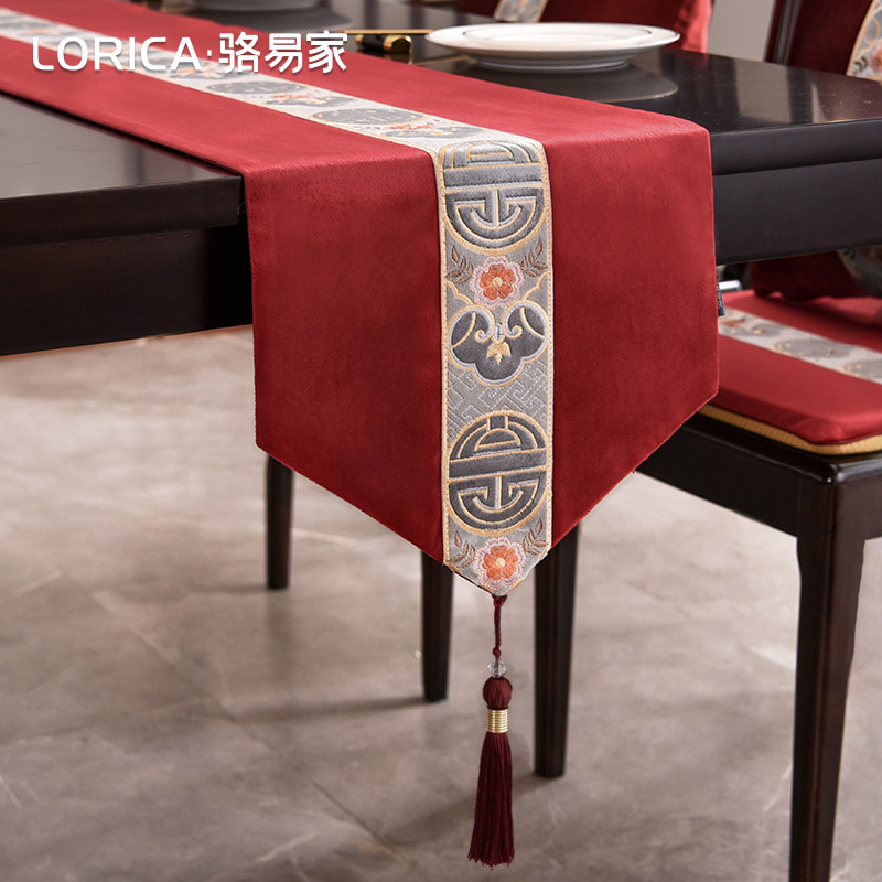 骆易家新中式桌旗红色茶桌布结婚喜庆中国风茶席禅意布艺茶几桌布,居家布艺,桌旗,淘宝优惠券,粉丝福利购,淘宝优惠卷