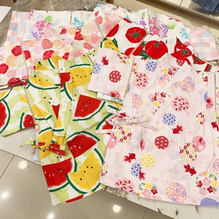 b日本面料女孩全棉竹节棉婴幼儿薄款和服上衣系带和尚服春夏外