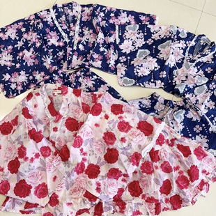 少量现货微瑕清 出口日本分体和服套装 大号女孩女童二部式两件套