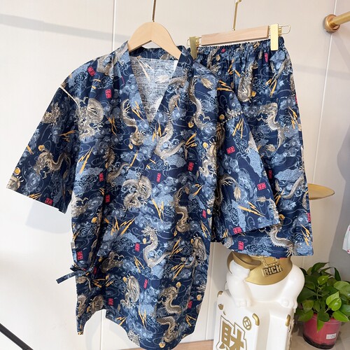 男孩和服国风祥云龙纹睡衣汗蒸服