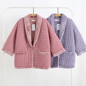 做家务方便 日本女棉面半缠夹棉极热绒里立领护脖子颈前绑棉袄