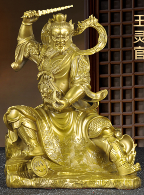 全黄铜王灵官神像护法三眼王天君铜像都天大灵官家用道观佛堂供奉