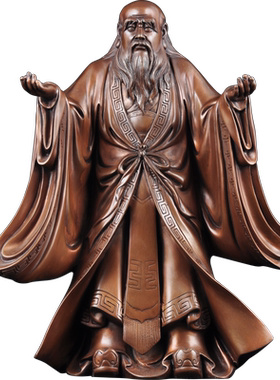 紫铜老子摆件道德天尊家居客厅
