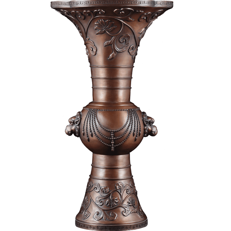 紫铜五供套装薰香炉花瓶佛堂