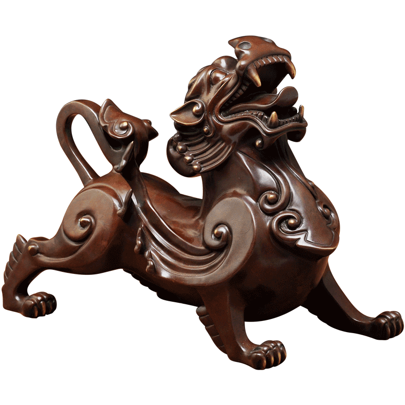 纯铜皮丘风水家居客厅貔貅摆件