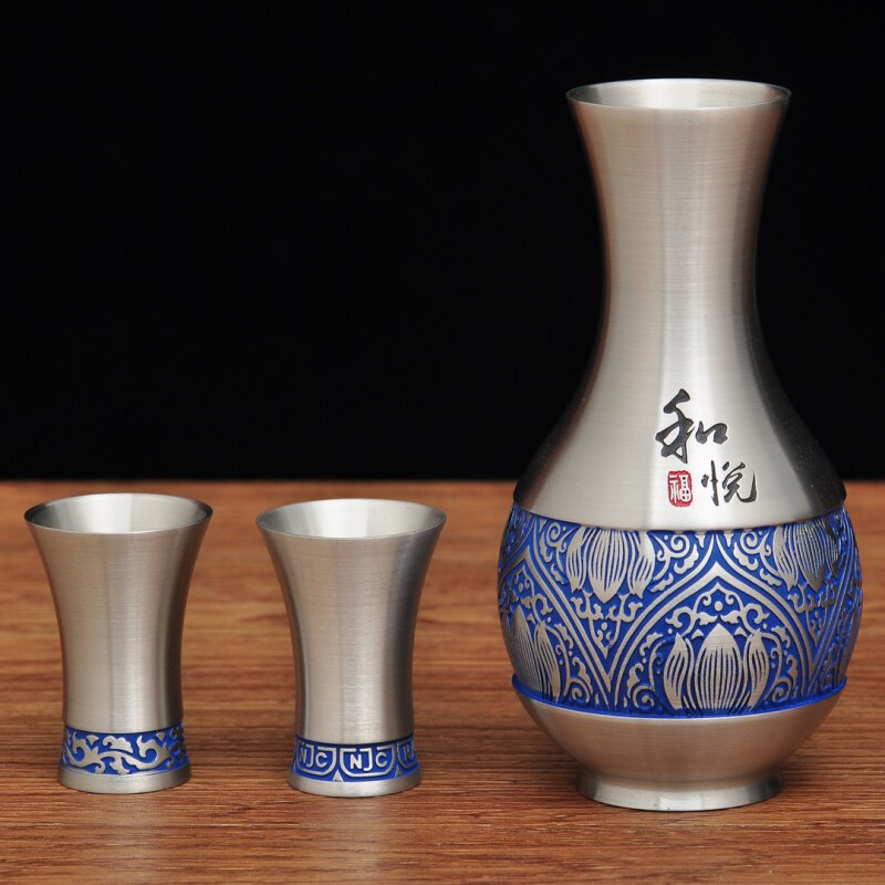 纯锡和悦酒具中式白酒杯锡制分酒