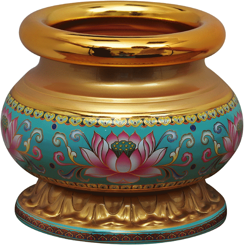 新唐纹供佛佛具一套装珐琅彩香炉家用室内供佛供水杯供佛杯供灯