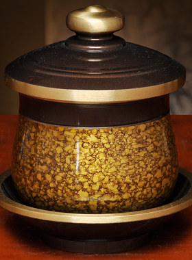 黄铜深啡晶彩圣水杯家用供财神关公供水杯佛道仙净水杯供佛供杯