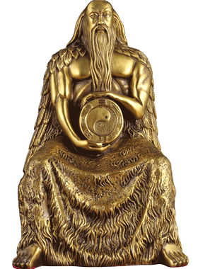 伏羲摆件文始祖全铜工艺品