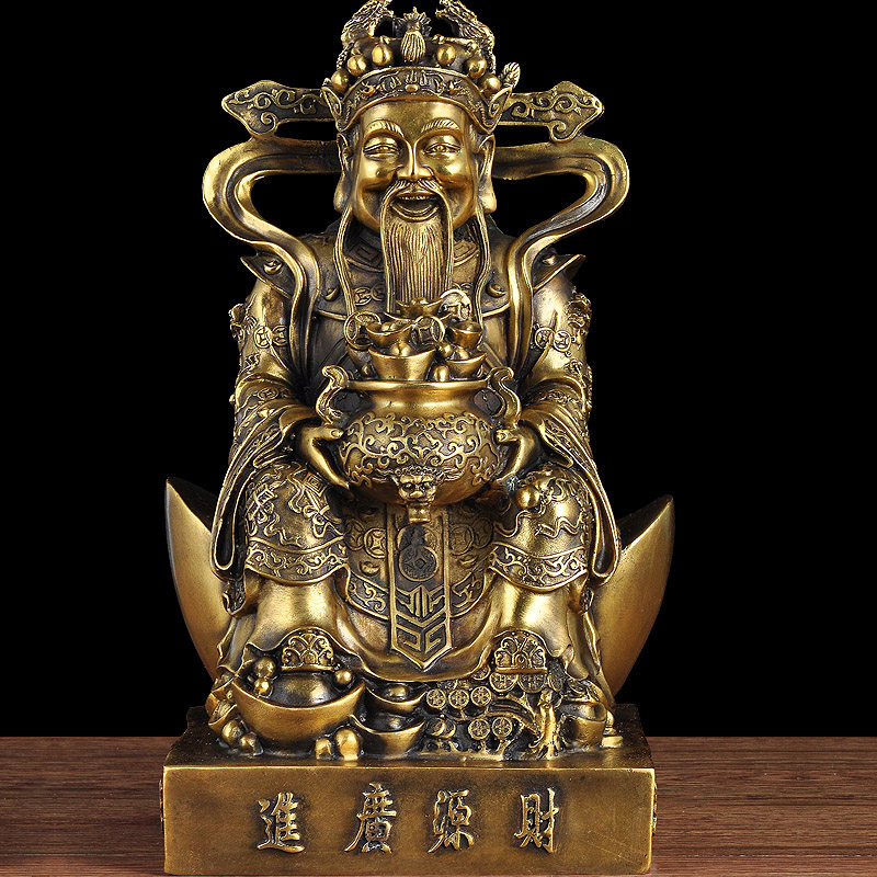 铜财神爷摆件文财神佛像铜像招财家用供奉公司店铺办公室商务礼品