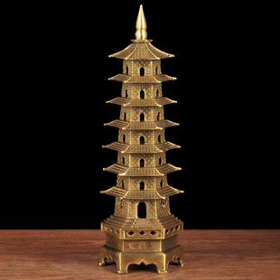 黄铜七层文昌塔摆件7层文昌宝塔家居客厅书房桌面装饰品商务礼品