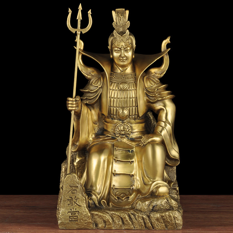 石敢当人物摆件铜泰山石敢当石将军居家客厅玄关供奉神像工艺品