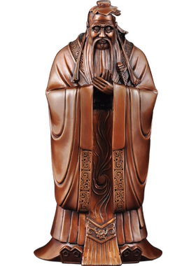 紫铜摆件孔子像人物母校庆典
