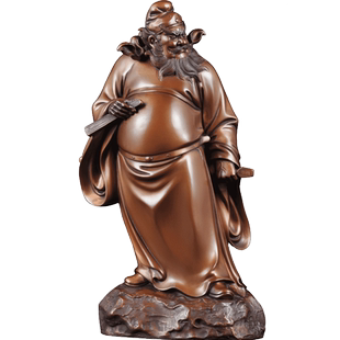 紫铜钟馗摆件天师钟馗铜神像风水铜工艺品家居客厅玄关酒柜装饰品