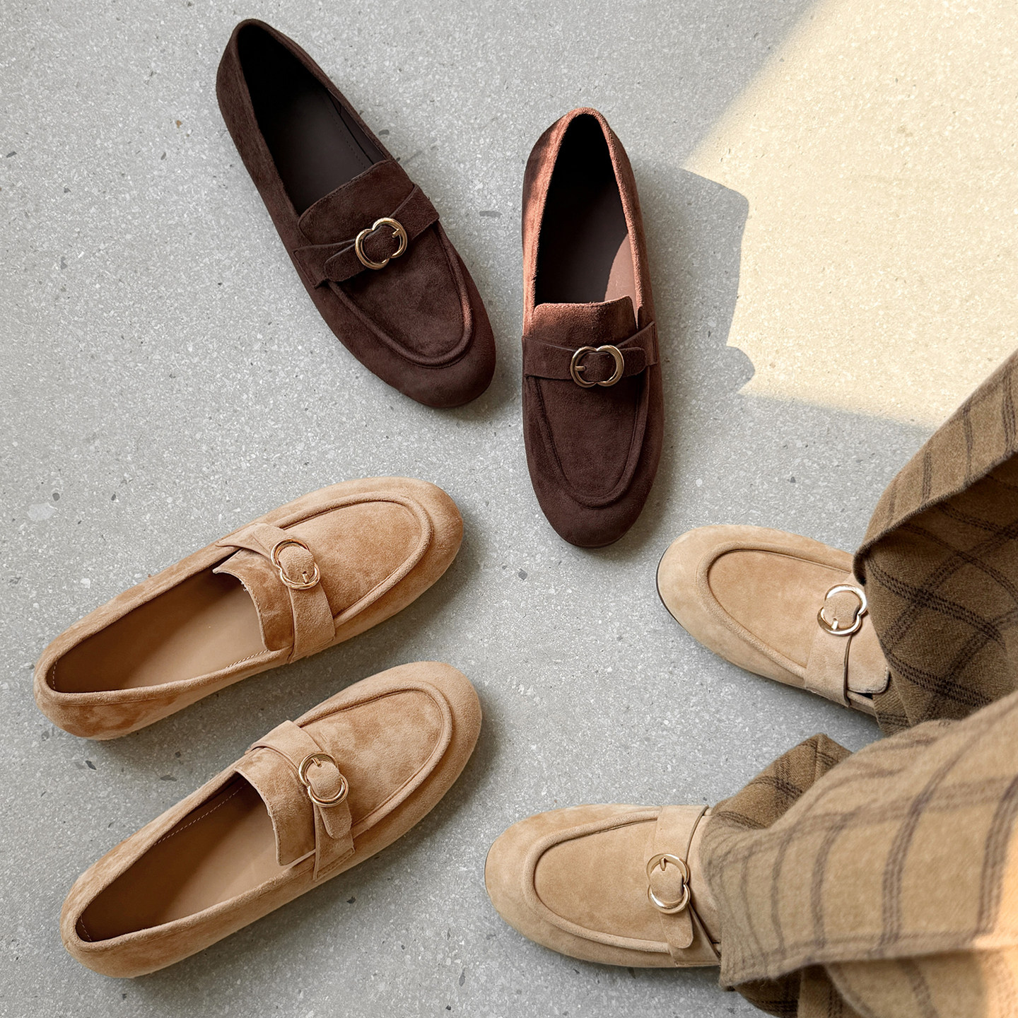 小桃同款73秀羊皮女鞋舒适区2026春季新款老钱风棕色乐福鞋豆豆鞋,女鞋,乐福鞋（豆豆鞋）,淘宝优惠券,粉丝福利购,淘宝优惠卷