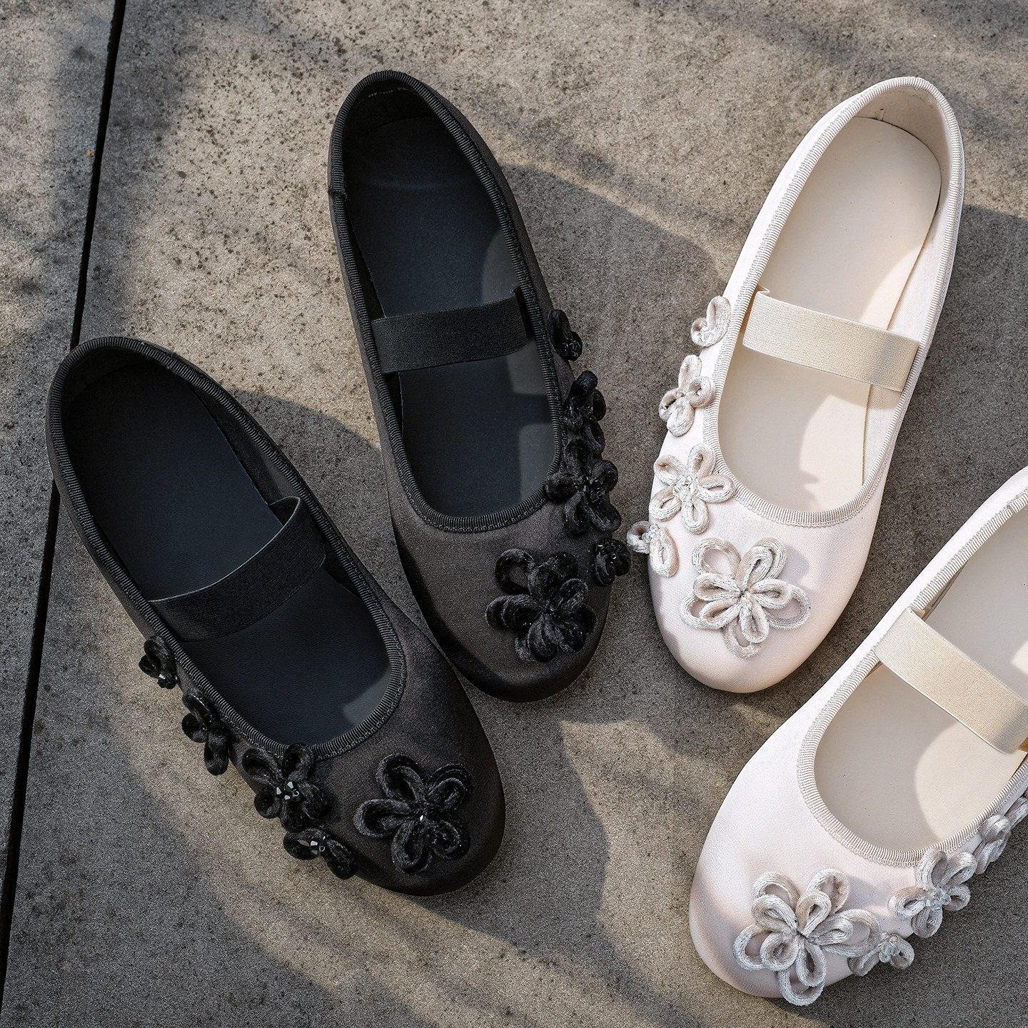 2026春季新款立体花朵缎面平底女鞋单鞋玛丽珍鞋女一字带芭蕾舞鞋,女鞋,时尚芭蕾鞋,淘宝优惠券,粉丝福利购,淘宝优惠卷