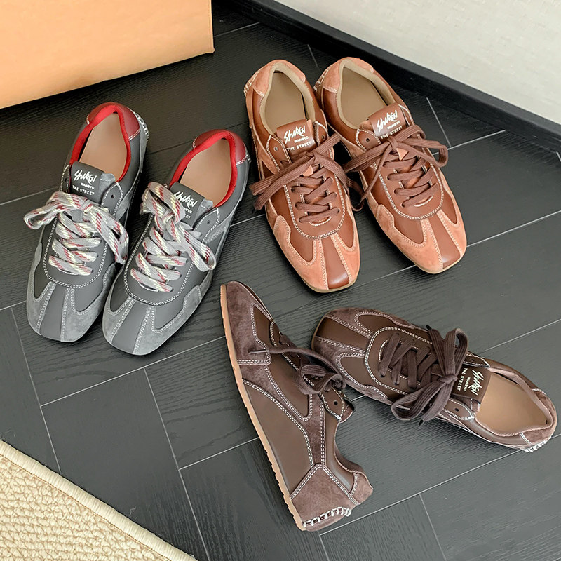 【比利解构德训鞋】时髦复古真皮德训鞋百搭平底运动新款休闲鞋女,女鞋,德训鞋,淘宝优惠券,粉丝福利购,淘宝优惠卷