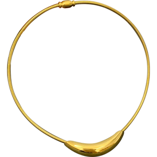 主播钛钢项链不掉色高级冷淡风金属弧形弯管锁骨链欧美小众设计