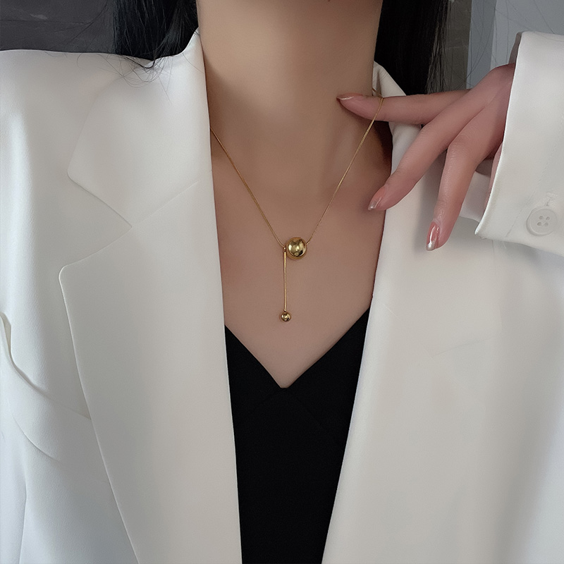 欧拉拉钛钢不掉色项链圆球