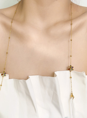 彩色钻花朵项链新款时尚口罩链