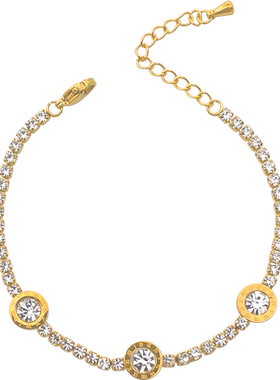 高级感镶钻钛钢手链女