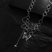 蝴蝶钛钢不掉色颈链2021年新款 潮土酷嘻哈锁骨链日韩小众时尚 饰品