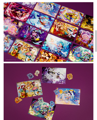 韩国代购 跑跑姜饼人COOKIE RUN 火龙果龙族饼干黑影牛奶卡片20张