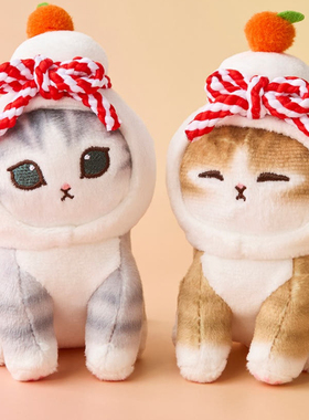 韩国正品modusand 鲨鱼貓水果头套毛绒公仔可爱挂件挂件/随机一件