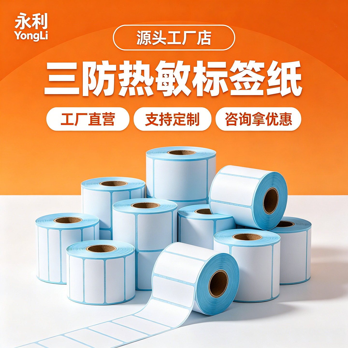 鸿兴永利标签纸商超标签纸珠宝超市货架60x40热敏不干胶贴纸商品