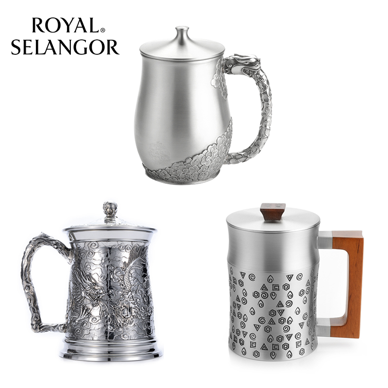 皇家雪兰莪进口手工锡制带把茶杯办公杯水杯马克杯牛奶杯啤酒杯子