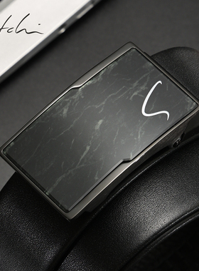 沙驰男士真皮自动钢扣皮带商务高档大气头层牛皮腰带青年