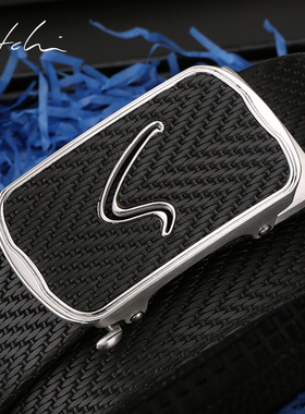 沙驰皮带商务大气纯牛皮男裤带休闲青年真皮不锈钢自动扣腰带礼盒