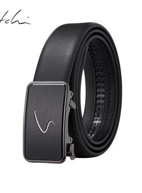 沙驰皮带男士2026新款真皮内穿式商务休闲腰带官方正品自动扣裤带